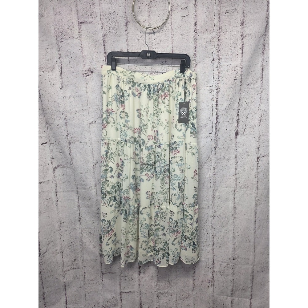 Vince Camuto Garden Romance Midi Maxi Skirt L Floral Print Office Career NWT